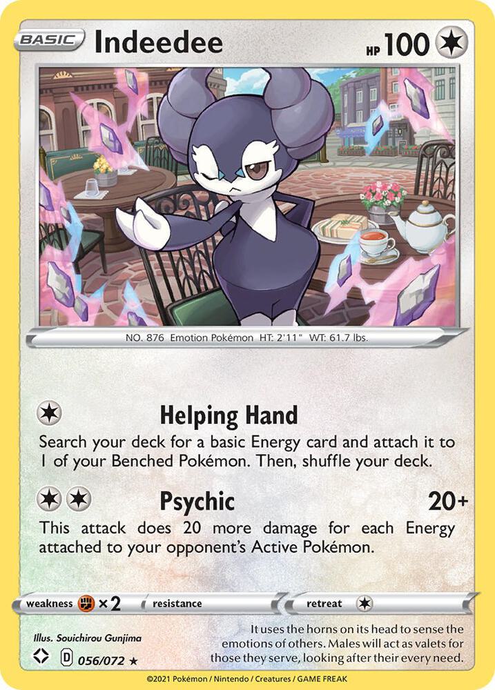 Indeedee 056/072 - Pokemon TCG Shining Fates card