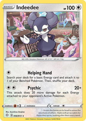 Indeedee 056/072 - Pokemon TCG Shining Fates card