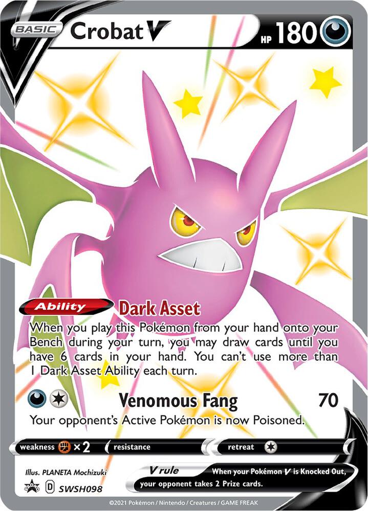 Crobat V SWSH098, Sword & Shield Promos, Holo, English Pokémon TCG card