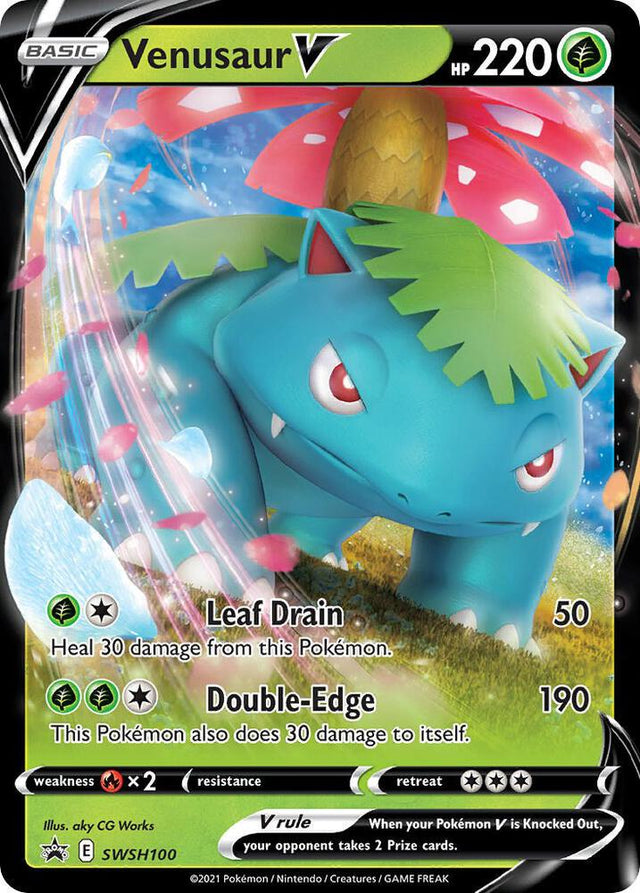 Venusaur V SWSH100, Sword & Shield Promos, Holo, English Pokémon TCG card