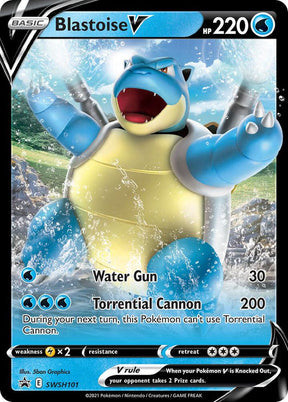 Blastoise V SWSH101, Sword & Shield Promos, Holo, English Pokémon TCG card