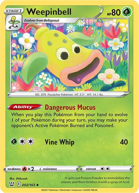 Weepinbell 002/163 - Pokemon TCG Battle Styles card