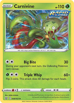 Carnivine 009/163 - Pokemon TCG Battle Styles card