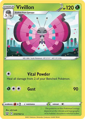 Vivillon 013/163 - Pokemon TCG Battle Styles card