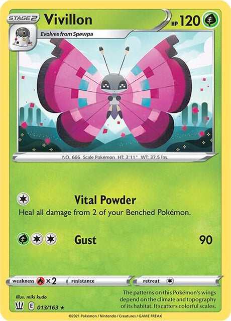 Vivillon 013/163 - Pokemon TCG Battle Styles card