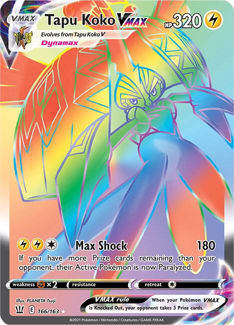 Tapu Koko VMAX 166/163 - Pokemon TCG Battle Styles card