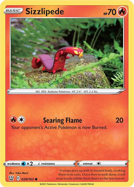 Sizzlipede 029/163 - Pokemon TCG Battle Styles card