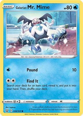 Galarian Mr. Mime 034/163 - Pokemon TCG Battle Styles card