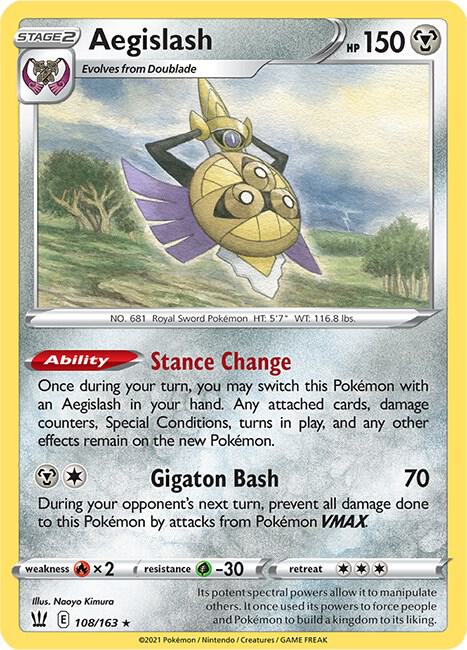 Aegislash 108/163 - Pokemon TCG Battle Styles card
