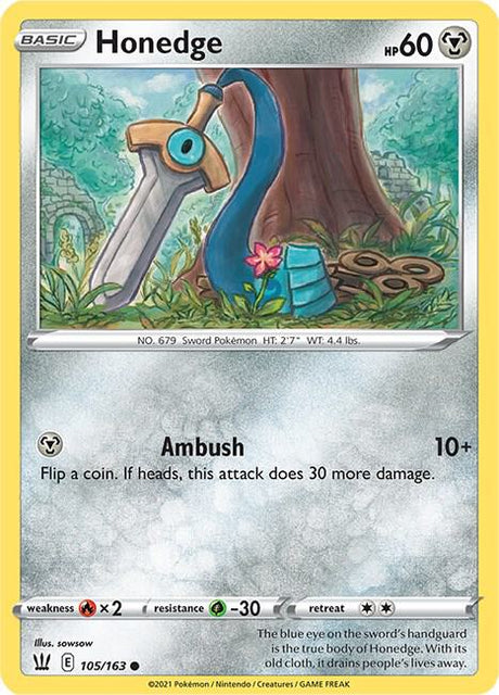Honedge 105/163 - Pokemon TCG Battle Styles card