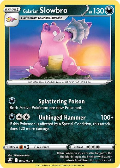 Galarian Slowbro 092/163 - Pokemon TCG Battle Styles card