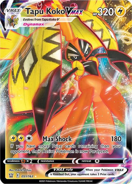 Tapu Koko VMAX 051/163 - Pokemon TCG Battle Styles card