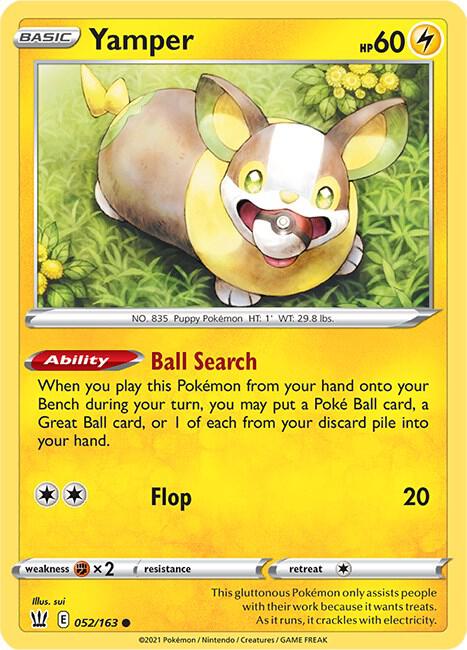 Yamper 052/163 - Pokemon TCG Battle Styles card