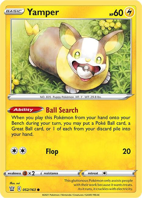 Yamper 052/163 - Pokemon TCG Battle Styles card