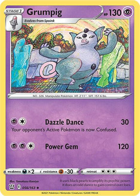 Grumpig 056/163 - Pokemon TCG Battle Styles card