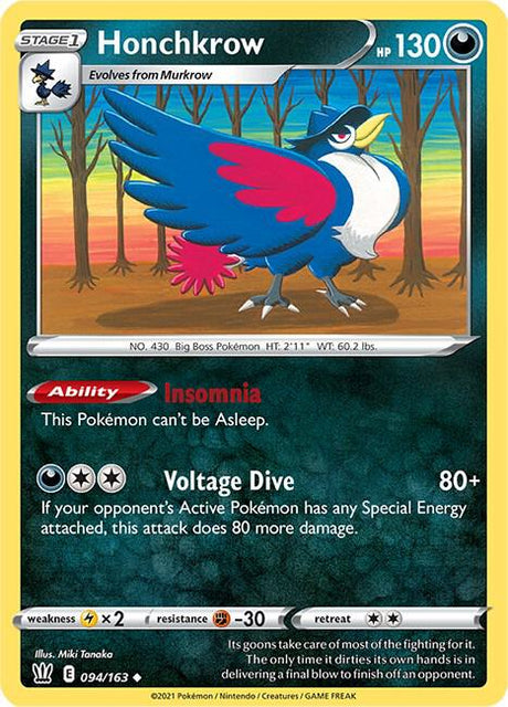 Honchkrow 094/163 - Pokemon TCG Battle Styles card