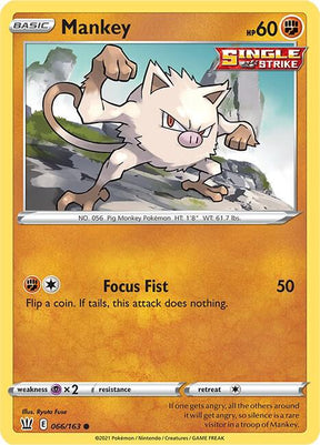 Mankey 066/163 - Pokemon TCG Battle Styles card
