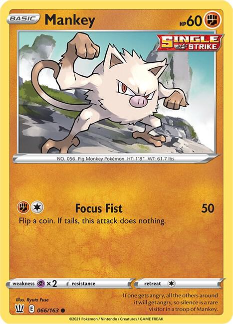 Mankey 066/163 - Pokemon TCG Battle Styles card