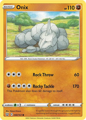 Onix 068/163 - Pokemon TCG Battle Styles card