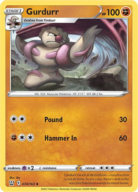 Gurdurr 074/163 - Pokemon TCG Battle Styles card