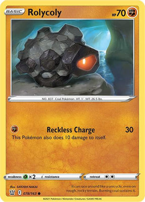 Rolycoly 078/163 - Pokemon TCG Battle Styles card