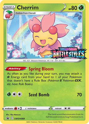 Cherrim (Prerelease) SWSH088, Sword & Shield Promos, Holo, English Pokémon TCG card