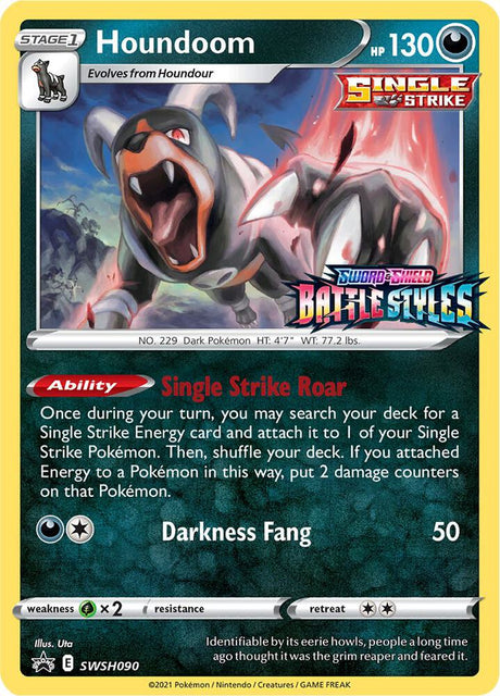 Houndoom (Prerelease) SWSH090, Sword & Shield Promos, Holo, English Pokémon TCG card