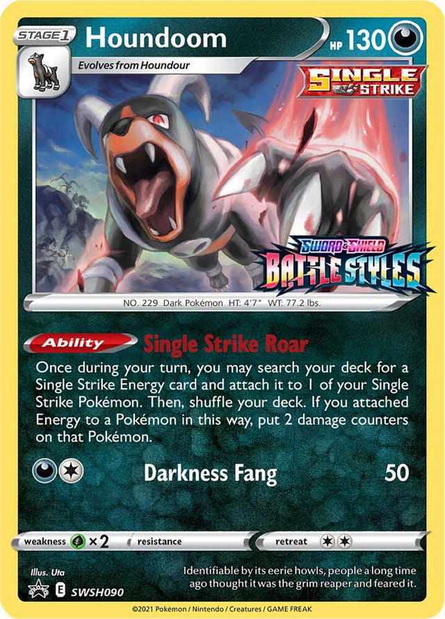 Houndoom (Prerelease) SWSH090, Sword & Shield Promos, Holo, English Pokémon TCG card