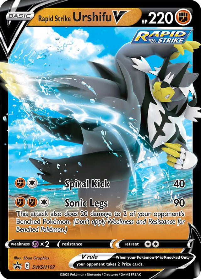 Rapid Strike Urshifu V SWSH107, Sword & Shield Promos, Holo, English Pokémon TCG card