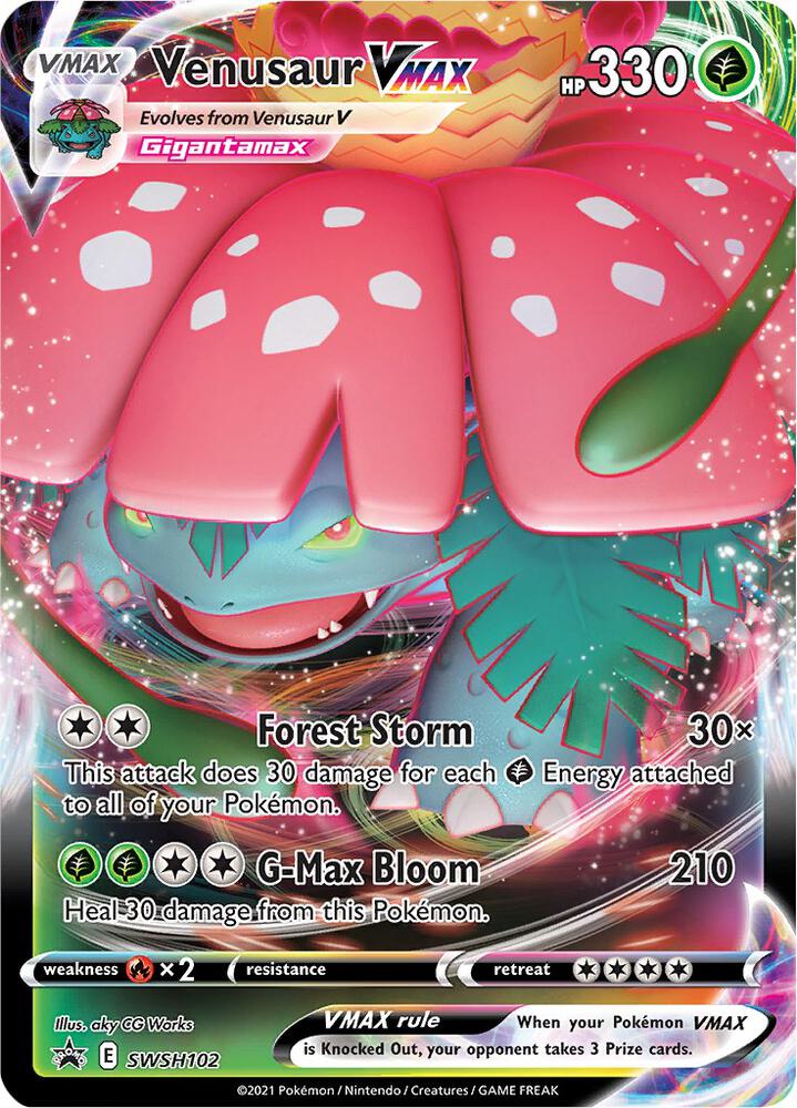 Venusaur VMAX SWSH102, Sword & Shield Promos, Holo, English Pokémon TCG card