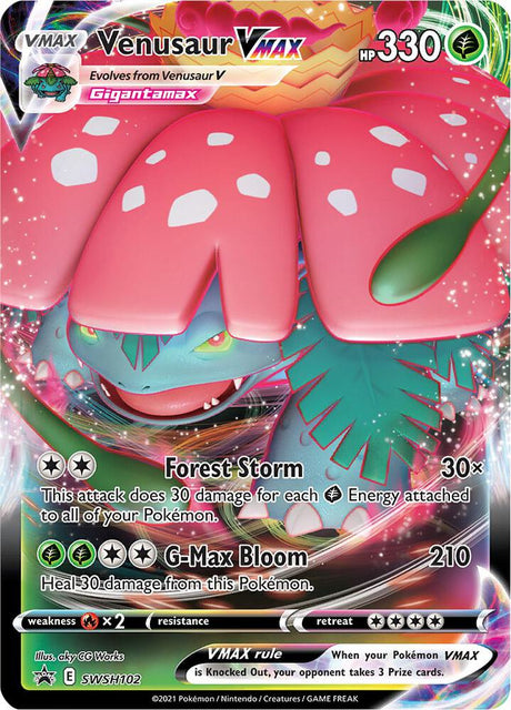 Venusaur VMAX SWSH102, Sword & Shield Promos, Holo, English Pokémon TCG card