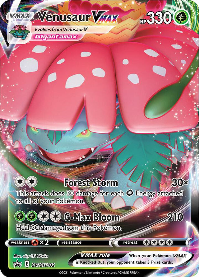 Venusaur VMAX SWSH102, Sword & Shield Promos, Holo, English Pokémon TCG card