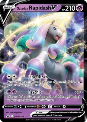 Galarian Rapidash V SWSH111, Sword & Shield Promos, Holo, English Pokémon TCG card