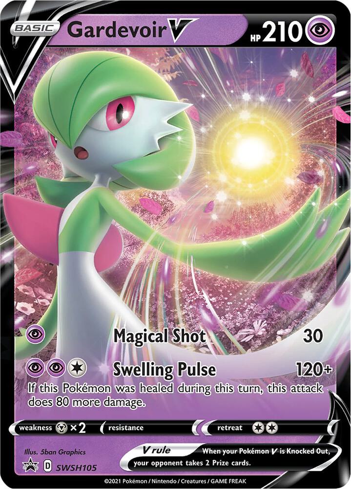 Gardevoir V SWSH105, Sword & Shield Promos, Holo, English Pokémon TCG card
