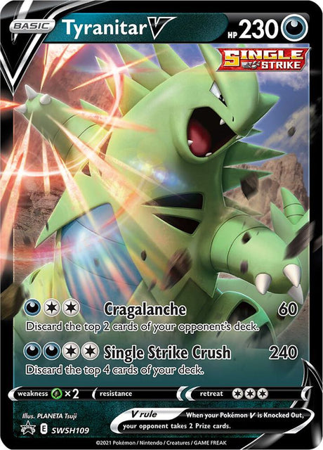 Tyranitar V SWSH109, Sword & Shield Promos, Holo, English Pokémon TCG card