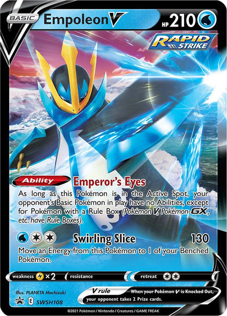 Empoleon V SWSH108, Sword & Shield Promos, Holo, English Pokémon TCG card