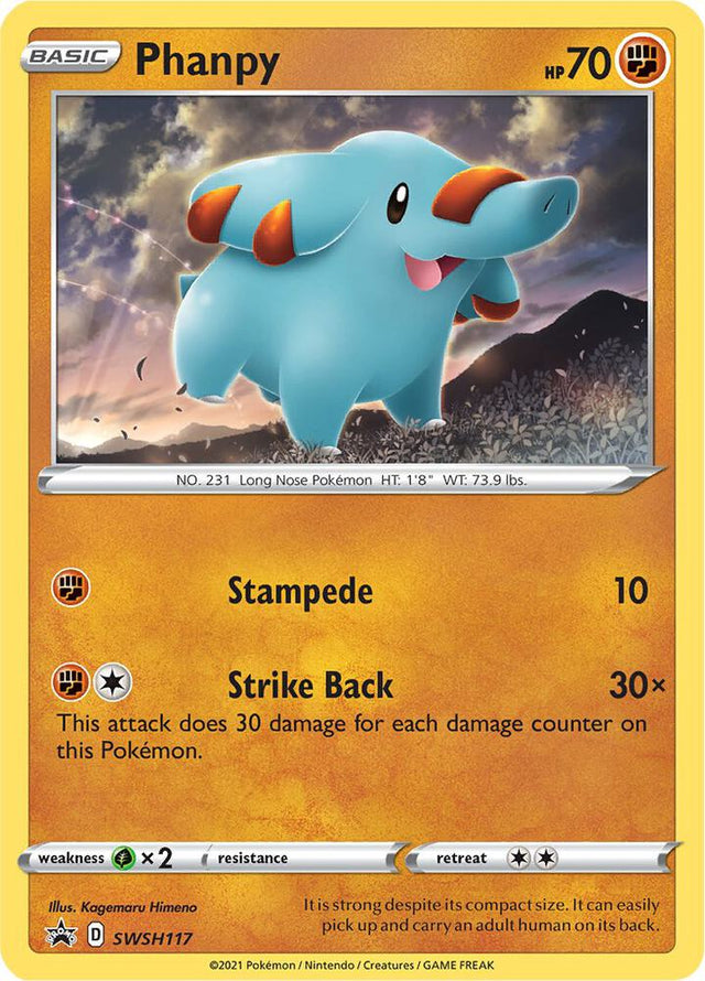 Phanpy SWSH117, Sword & Shield Promos, Holo, English Pokémon TCG card