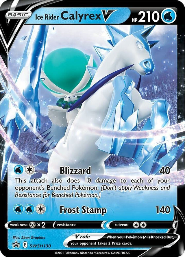 Ice Rider Calyrex V SWSH130, Sword & Shield Promos, Holo, English Pokémon TCG card