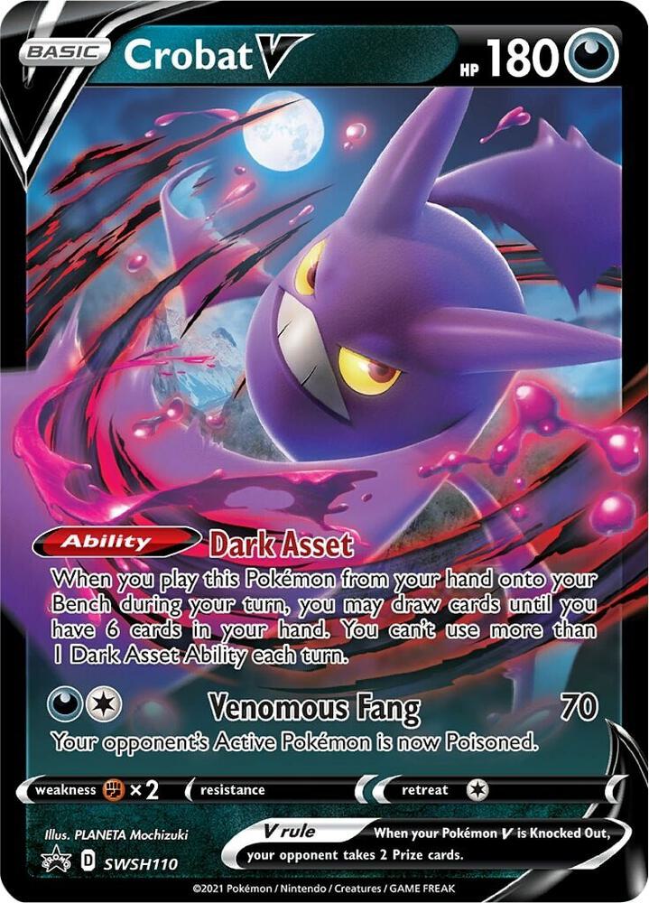 Crobat V SWSH110, Sword & Shield Promos, Holo, English Pokémon TCG card