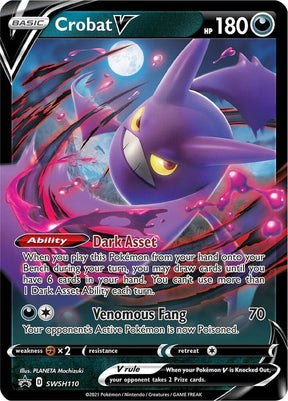 Crobat V SWSH110, Sword & Shield Promos, Holo, English Pokémon TCG card
