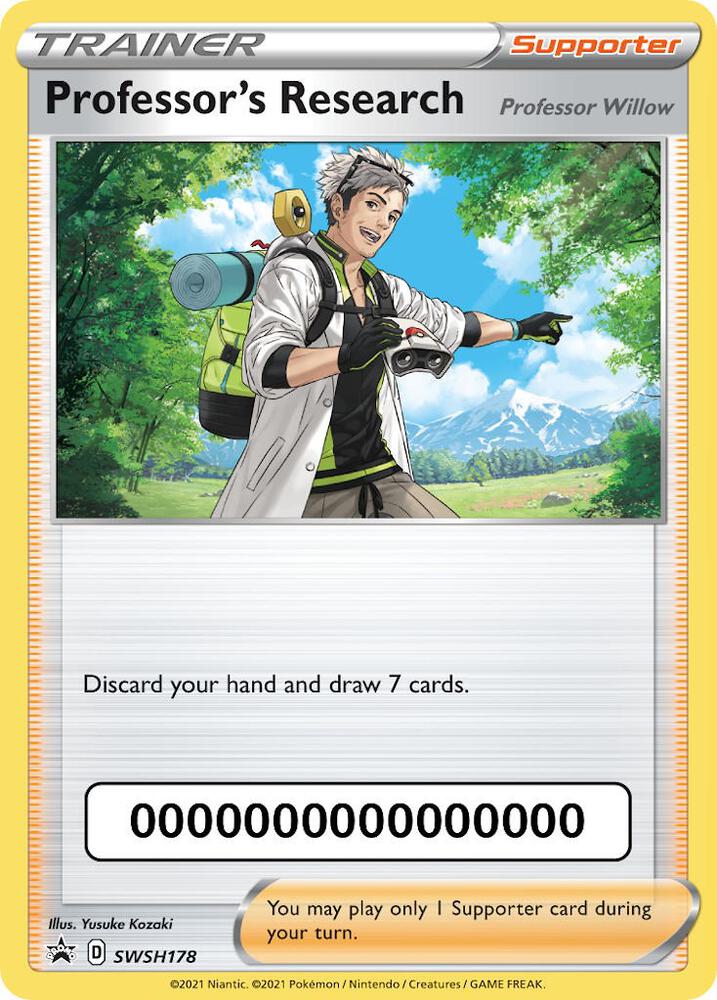 Professor's Research [Professor Willow] (with Pokemon Go Code) SWSH178, Sword & Shield Promos, Normal, English Pokémon TCG card