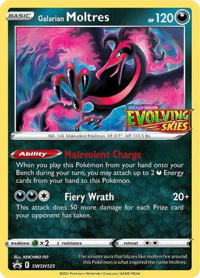 Galarian Moltres (Prerelease) SWSH125, Sword & Shield Promos, Holo, English Pokémon TCG card