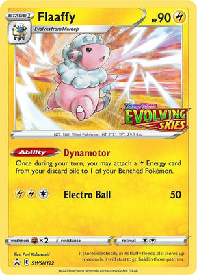 Flaaffy (Prerelease) SWSH122, Sword & Shield Promos, Holo, English Pokémon TCG card