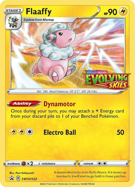 Flaaffy (Prerelease) SWSH122, Sword & Shield Promos, Holo, English Pokémon TCG card
