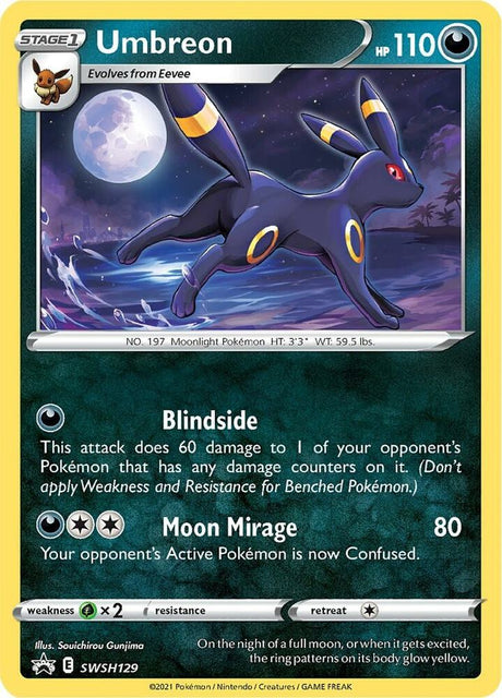 Umbreon SWSH129, Sword & Shield Promos, Holo, English Pokémon TCG card