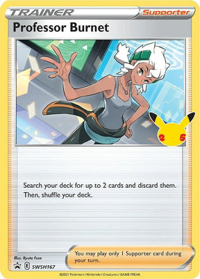 Professor Burnet (25th Anniversary Stamp) SWSH167, Sword & Shield Promos, Normal, English Pokémon TCG card