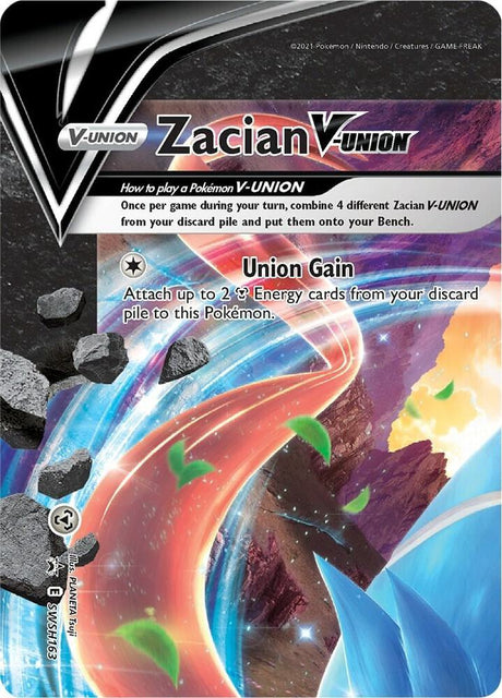 Zacian V-UNION SWSH163, Sword & Shield Promos, Holo, English Pokémon TCG card