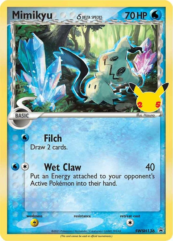 Mimikyu (Delta Species) SWSH136, Sword & Shield Promos, Holo, English Pokémon TCG card