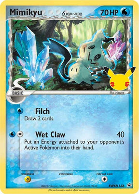 Mimikyu (Delta Species) SWSH136, Sword & Shield Promos, Holo, English Pokémon TCG card