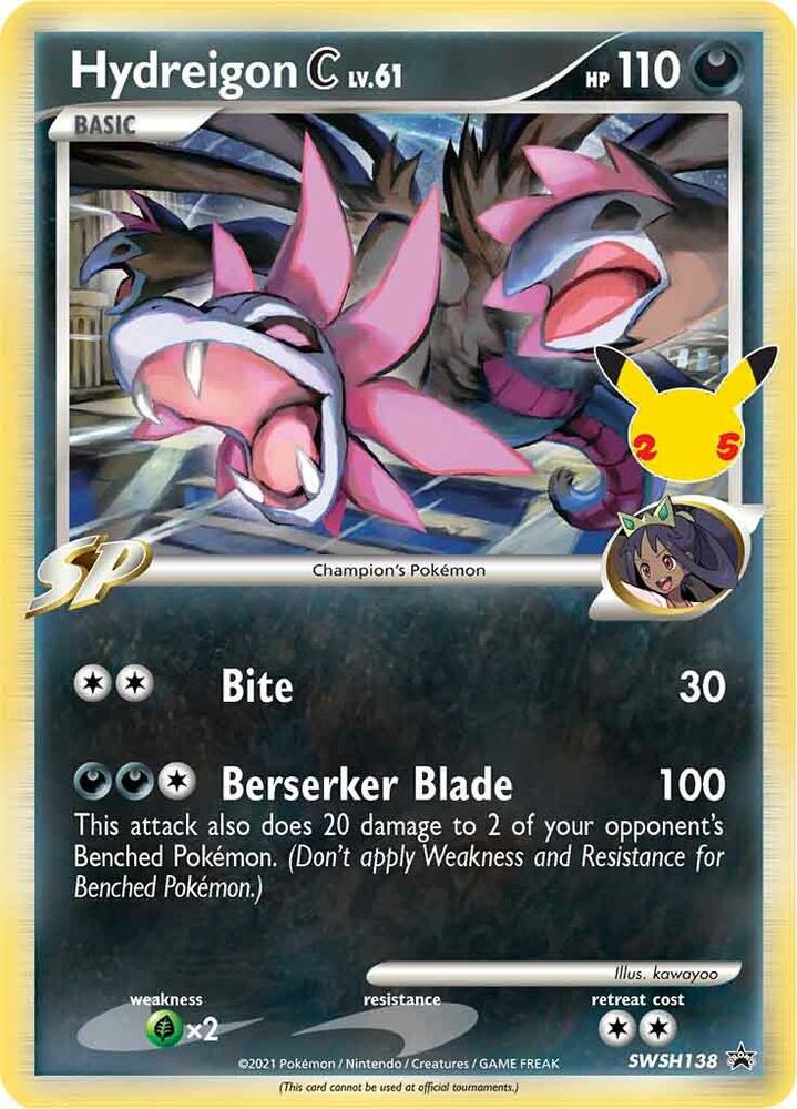 Hydreigon C lv.61 SWSH138, Sword & Shield Promos, Holo, English Pokémon TCG card